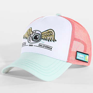 Von Dutch - Casquette Trucker Surf Blanc Bleu Turquoise Clair Rose Clair