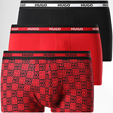 HUGO - Lot De 3 Boxers 50545668 Noir Rouge