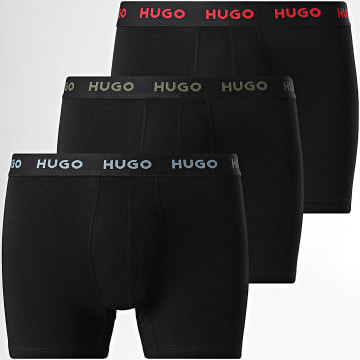 HUGO - Lot De 3 Boxers 50532613 Noir Rouge Vert Kaki Gris