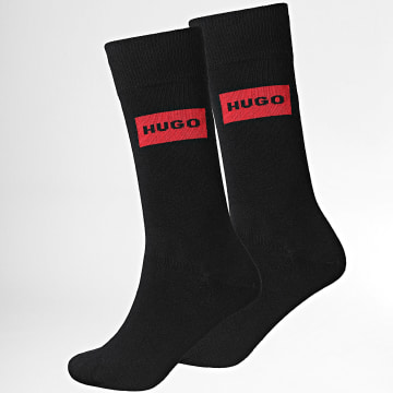 HUGO - Lot De 2 Paires De Chaussettes Red Label 50543167 Noir Rouge