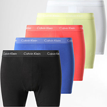 Calvin Klein - Pack van 5 Boxers Brief NB3794A Lichtblauw Lichtgroen Zwart Koninklijk Blauw Koraal