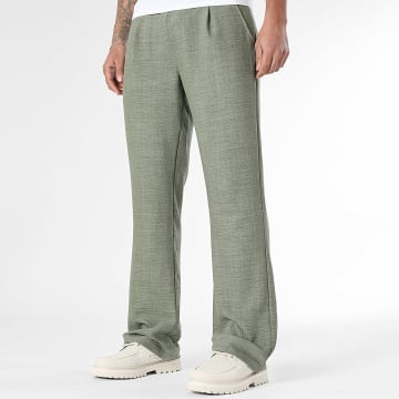 LBO - Pantalon Flare Effet Lin 2460 Vert Kaki