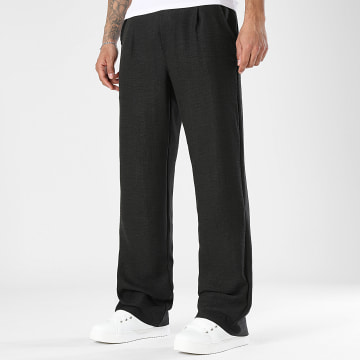 LBO - Pantalon Flare Effet Lin 2461 Noir