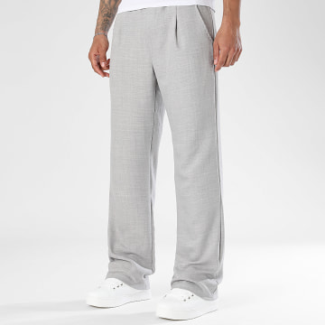 LBO - Pantalon Flare Effet Lin 2462 Gris Chiné