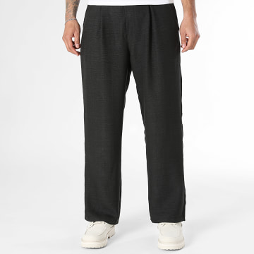 LBO - Pantalon Large Effet Lin 2468 Noir