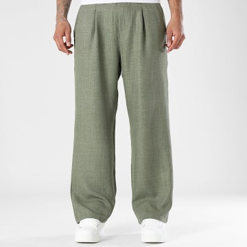 LBO - Pantalon Large Effet Lin 2469 Vert Kaki