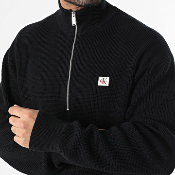 Calvin Klein - Textured Zip Collar Sweater E308 Black