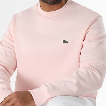 Lacoste - Sweat Crewneck Logo Brodé Crocodile Classic Fit Rose