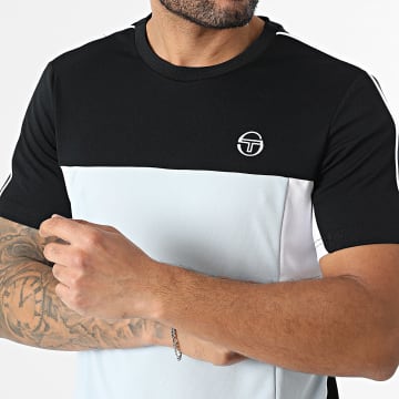 Sergio Tacchini - T-Shirt Caspio 41430 Nero Blu Chiaro Bianco