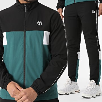 Sergio Tacchini - Ensemble De Survêtement Caspio 41435 Noir Vert Blanc