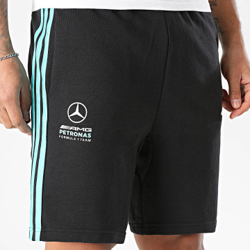Adidas Sportswear - Short Jogging A Bandes DNA AMG Mercedes KE5912 Noir Bleu Turquoise