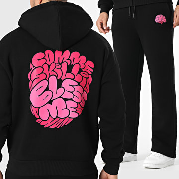Kanoé X Mise A Jour - Ensemble De Survetement Bless Me Noir Rose