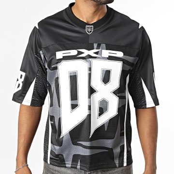 PXP - Maillot Jersey 2611126 Noir Gris Anthracite Blanc