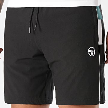 Sergio Tacchini - Short Jogging Caspio 41434 Noir Vert Blanc