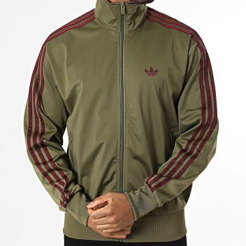 Adidas Originals - Veste Zippée A Bandes Firebird TT KE1644 Vert Kaki Bordeaux