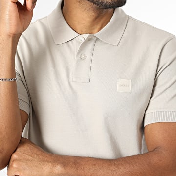 BOSS - Polo Manches Courtes Slim Passenger 50507803 Gris Beige