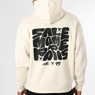 Sale Môme Paris - Sudadera con Capucha Relaxed Bubble Back Beige Negro