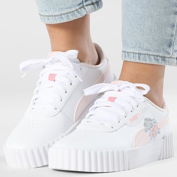 Puma - Sneaker Donna Carina 3.0 Floral 405624 Puma Bianco Fior Fiore Jasmine