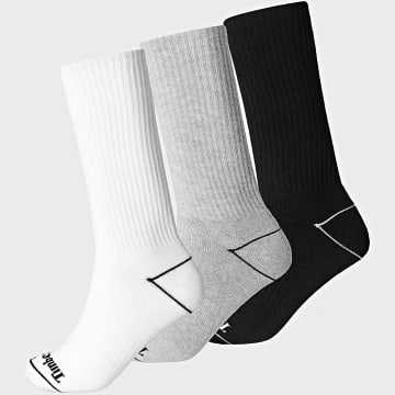 Timberland - Pack van 3 pares sokken Cushioned Crew Socks A6BBB Zwart Grijs Wit