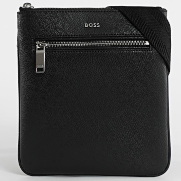 BOSS - Bolso de piel Daxter Envelope 50558444 Negro Plateado