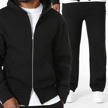 LBO - Ensemble Sweat Zippé Capuche Et Pantalon Jogging 4120 Noir