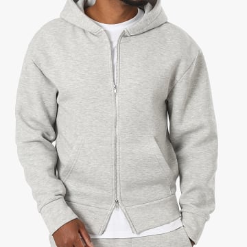 LBO - Sweat Zippé Capuche 4129 Gris Chiné