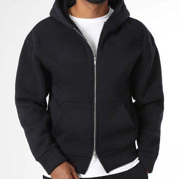 LBO - Sweat Zippé Capuche 4132 Bleu Marine