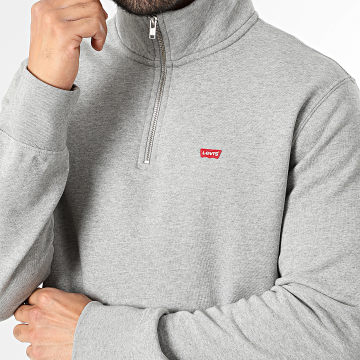 Levi's - Sweat Col Zippé A8606 Gris Chiné