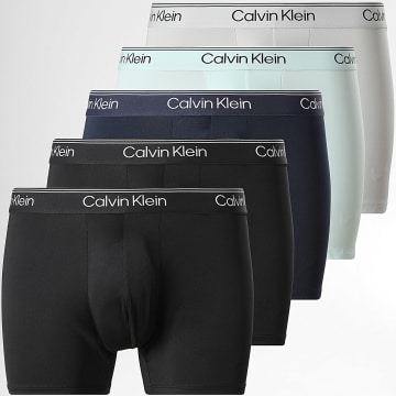Calvin Klein - Lot De 5 Boxers NB4413 Noir Bleu Marine Bleu Turquoise Clair Gris
