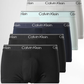 Calvin Klein - Lot De 5 Boxers NB4412 Noir Bleu Marine Bleu Turquoise Clair Gris