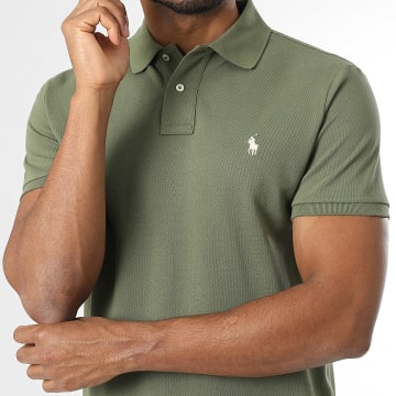 Polo Ralph Lauren - Polo Manches Courtes Custom Slim Original Player Vert Kaki
