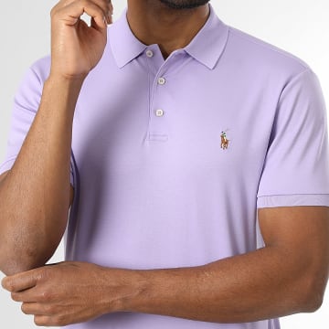 Polo Ralph Lauren - Polo Manches Courtes Custom Slim Oxford Violet