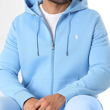 Polo Ralph Lauren - Sweat Zippé Capuche Original Player Bleu Clair