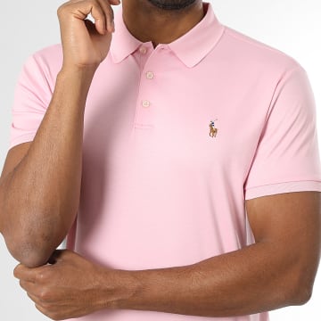 Polo Ralph Lauren - Polo Manches Courtes Custom Slim Oxford Rose