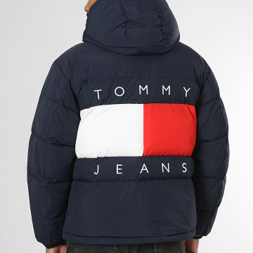 Tommy Jeans - Piumino con cappuccio Flag 2730 Blu Navy
