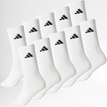 Adidas Sportswear - Lot De 10 Paires Chaussettes Essential Crew KE5499 Blanc Noir
