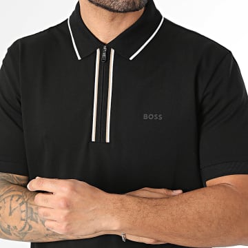 BOSS - Polo Manches Courtes Col Zippé Philix 50555698 Noir