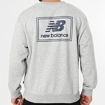 New Balance - Felpa Crewneck Relaxed Fit Woven Label MT6175T5 Grigio Mélange