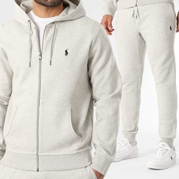 Polo Ralph Lauren - Co-ord Set Hoodie Met Rits En Joggingbroek Original Player Grijs Gemêleerd