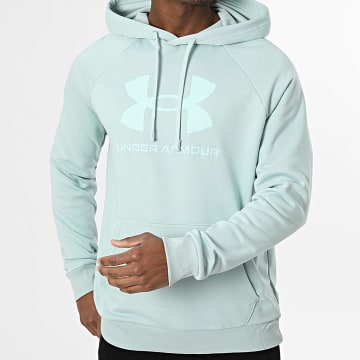 Under Armour - Sweat Capuche UA Rival Fleece Logo 1379758 Bleu Vert Clair