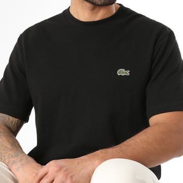 Lacoste - Tee Shirt Lin Logo Brodé Crocodile Classic Fit Noir