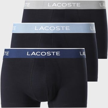 Lacoste - Set di 3 Boxer Classic Nero Blu Navy Blu Chiaro Grigio