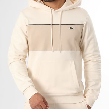 Lacoste - Felpa Con Cappuccio Classic Fit Logo Ricamato Coccodrillo Beige Taupe