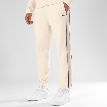 Lacoste - Pantalone Jogger Logo Ricamato Coccodrillo Beige