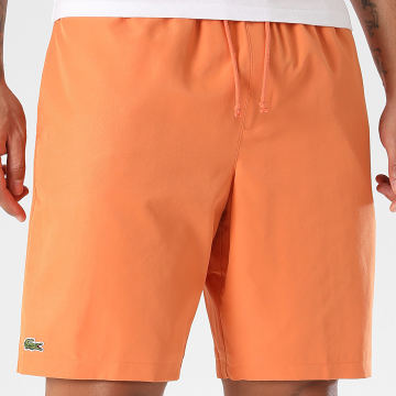 Lacoste - Short Jogging Diamanté Logo Brodé Crocodile Orange