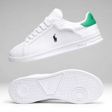 Polo Ralph Lauren - Sapatilhas Heritage Court II Branco Verde Marinho