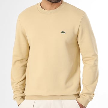 Lacoste - Sweat Crewneck Classic Fit Logo Brodé Crocodile Beige