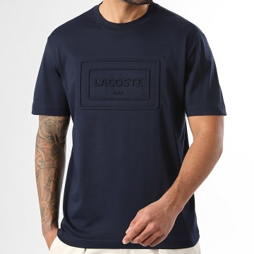 Lacoste - T-Shirt Classic Fit Logo Rilievo Blu Navy