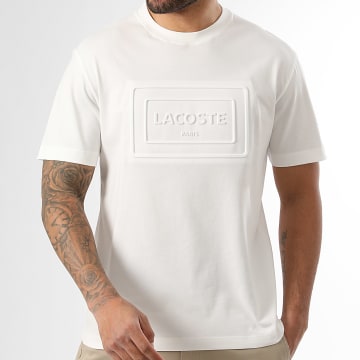 Lacoste - T-Shirt Classic Fit Logo Rilievo Bianco