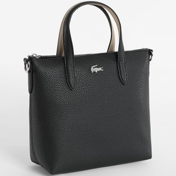 Lacoste - Damenhandtasche Logo Krokodil Metall Schwarz
